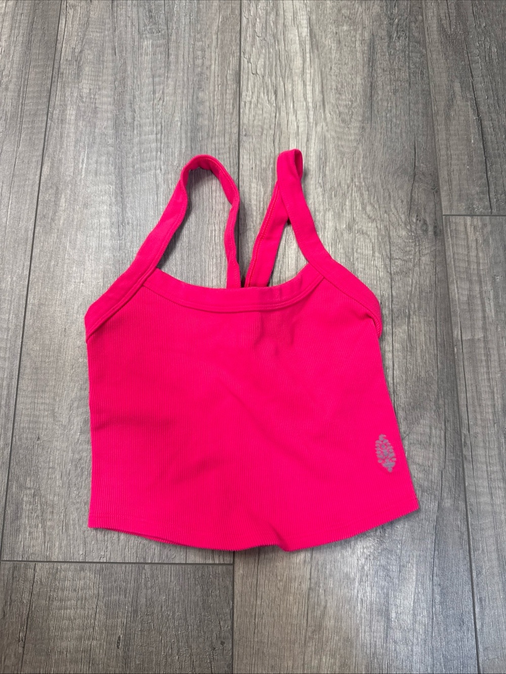 FP Movement by Free People Hot Pink Ribbed Cropped Tank
